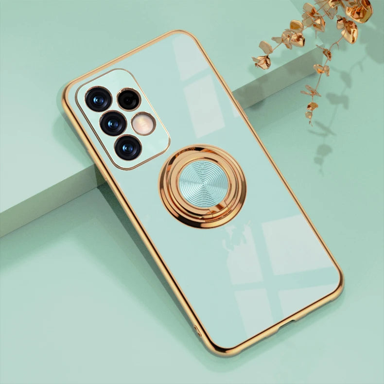 Luxury Soft Gel Galaxy Case with Plated Ring Holder