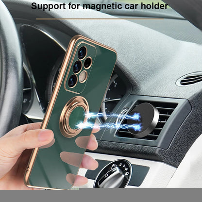 Luxury Soft Gel Galaxy Case with Plated Ring Holder