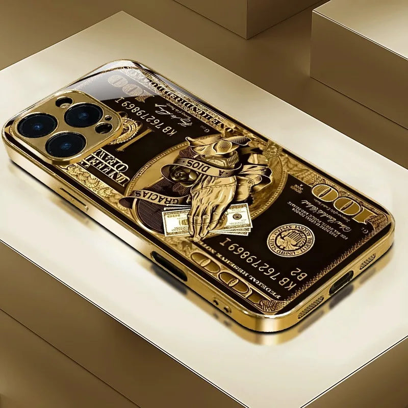 Gold Metallic Glass iPhone Case