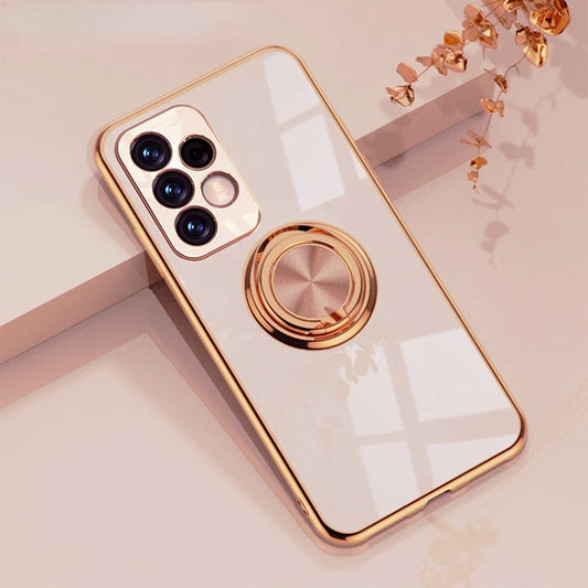 Luxury Soft Gel Galaxy Case with Plated Ring Holder