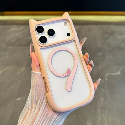 Cute Cat Ear Tail for MagSafe Case For iPhone