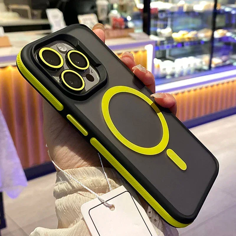 New Bicolor Matte Frosted Magnetic Phone Case For iPhone
