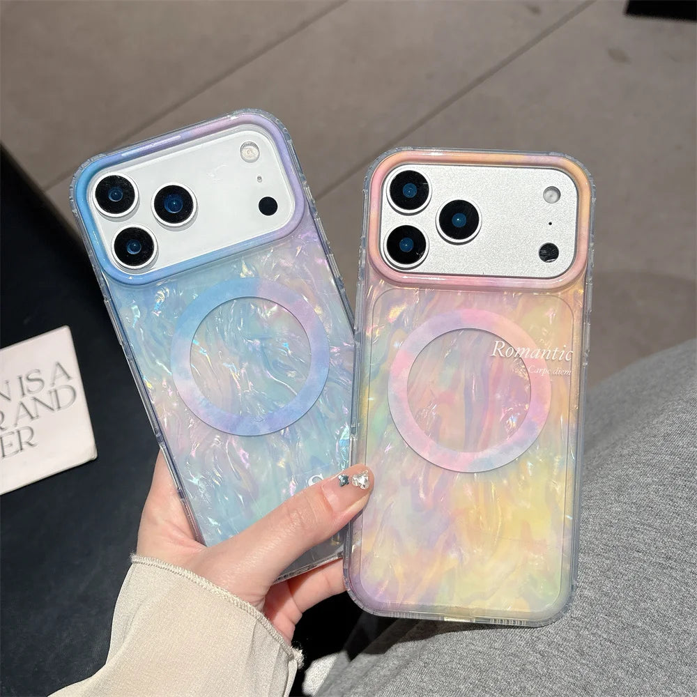 Colorful Aurora Shell Pattern Magnetic iPhone Case