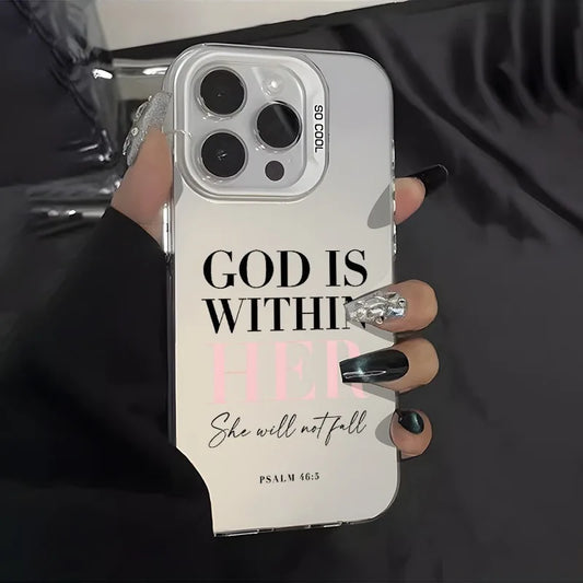 God English Pattern Electroplated iPhone Case