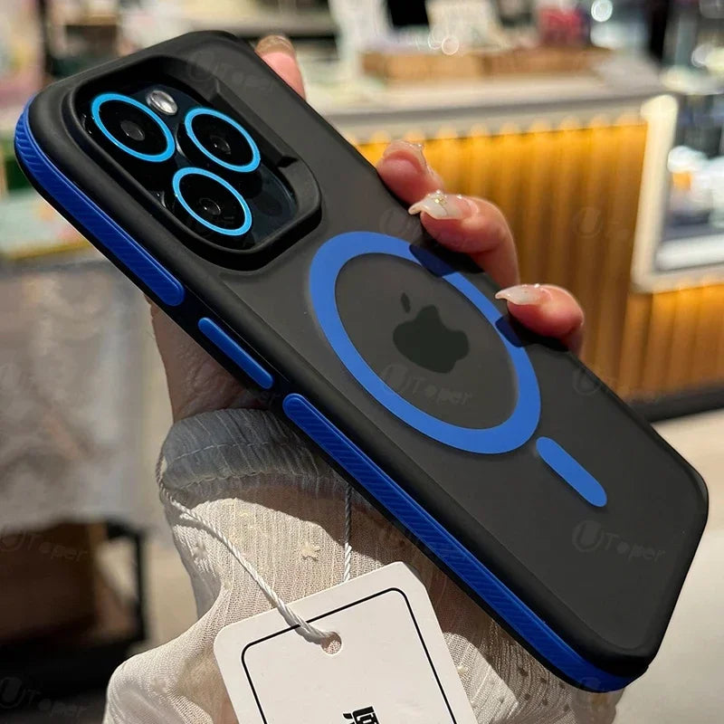 New Bicolor Matte Frosted Magnetic Phone Case For iPhone