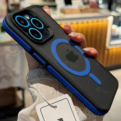 New Bicolor Matte Frosted Magnetic Phone Case For iPhone