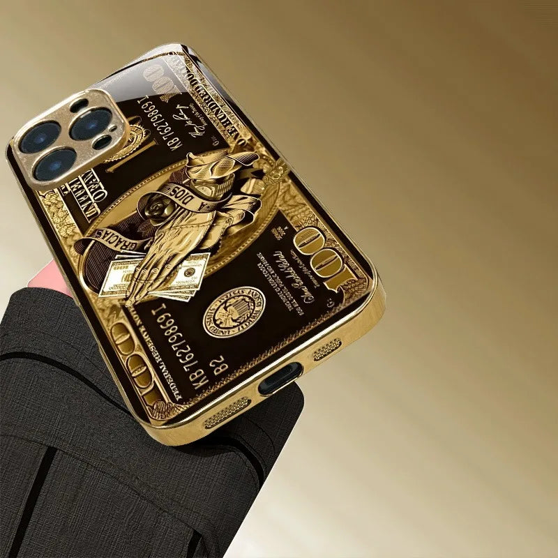Gold Metallic Glass iPhone Case