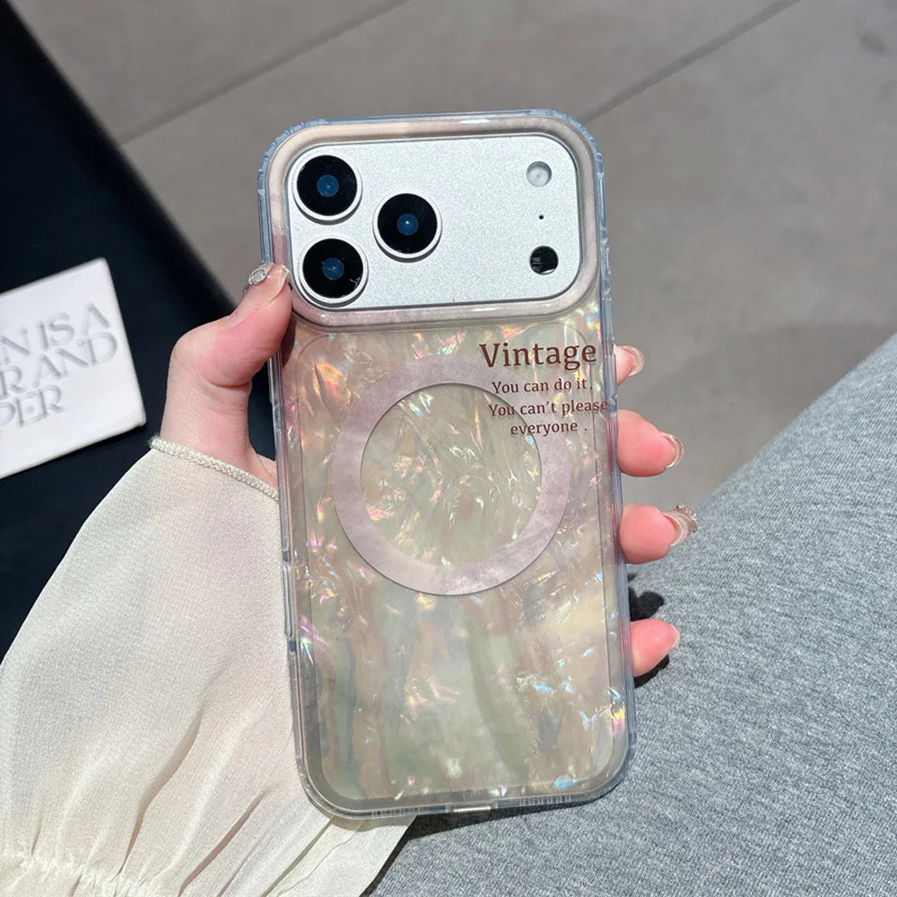 Colorful Aurora Shell Pattern Magnetic iPhone Case
