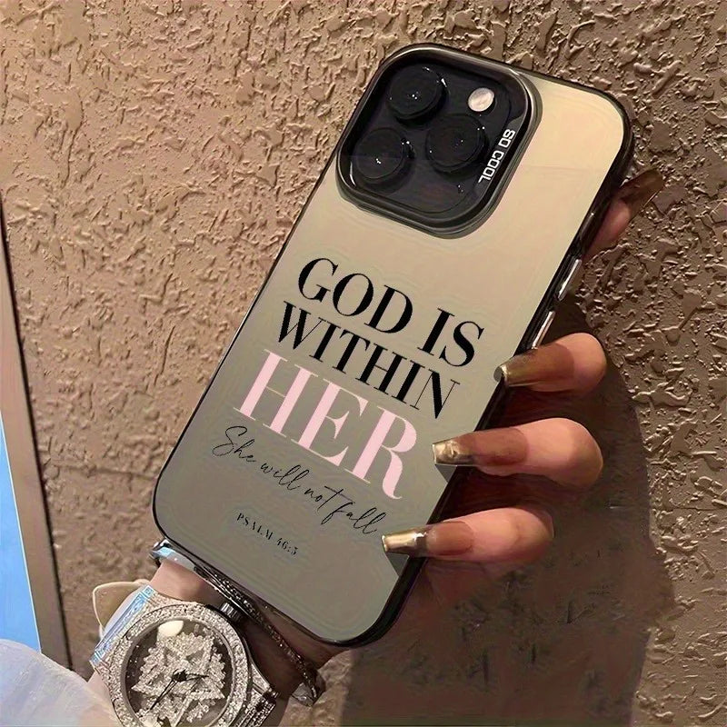 God English Pattern Electroplated iPhone Case