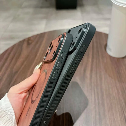 MagSafe Leather Shockproof Phone Cases For iPhone