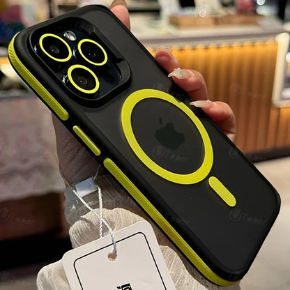 New Bicolor Matte Frosted Magnetic Phone Case For iPhone