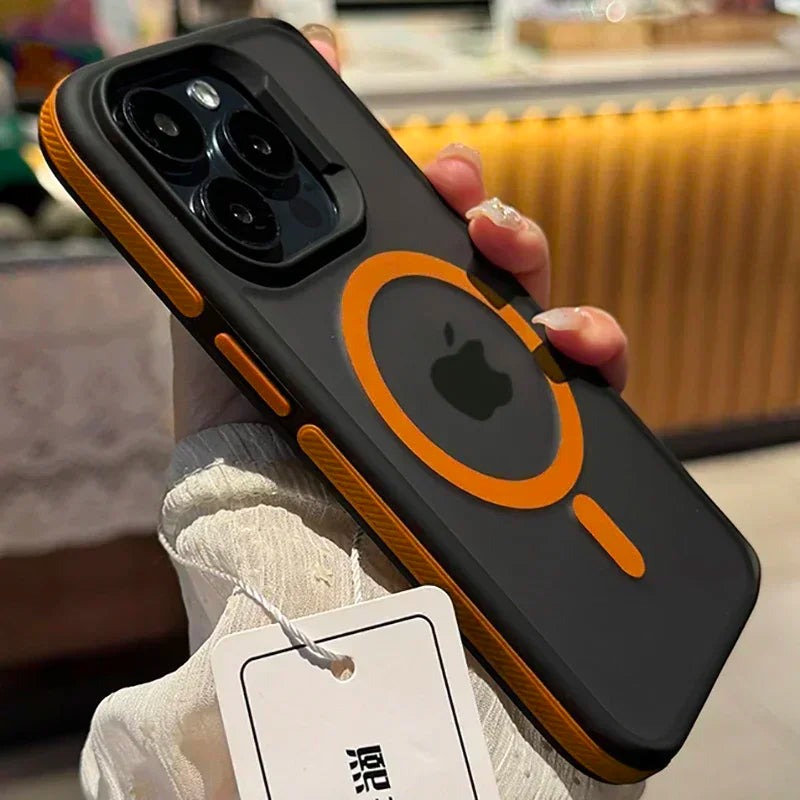New Bicolor Matte Frosted Magnetic Phone Case For iPhone