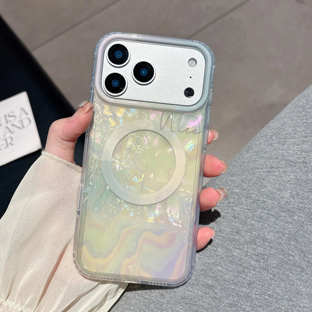 Colorful Aurora Shell Pattern Magnetic iPhone Case