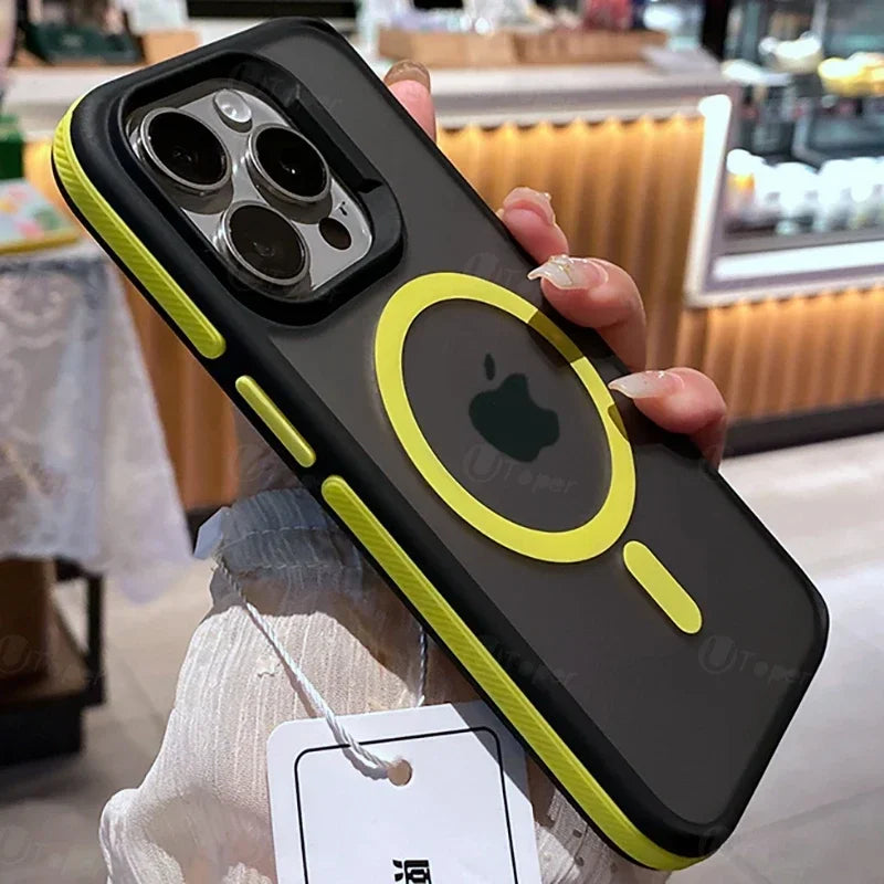 New Bicolor Matte Frosted Magnetic Phone Case For iPhone