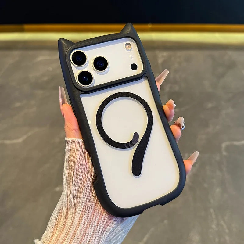 Cute Cat Ear Tail for MagSafe Case For iPhone
