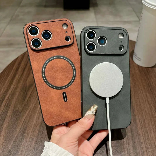 MagSafe Leather Shockproof Phone Cases For iPhone