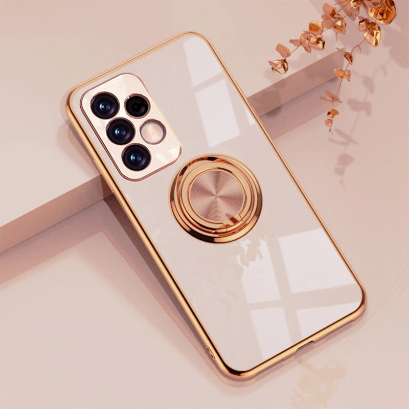 Luxury Soft Gel Galaxy Case with Plated Ring Holder