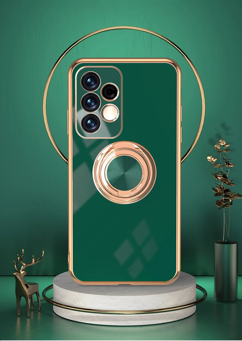 Luxury Soft Gel Galaxy Case with Plated Ring Holder