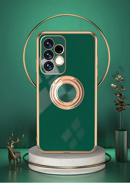 Luxury Soft Gel Galaxy Case with Plated Ring Holder