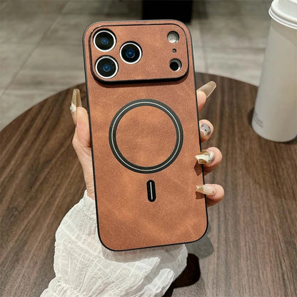 MagSafe Leather Shockproof Phone Cases For iPhone
