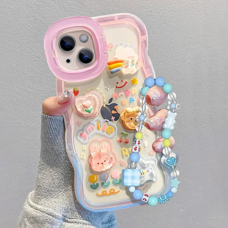 Bead Bracelet Chain Phone Holder Case For iPhone
