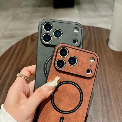 MagSafe Leather Shockproof Phone Cases For iPhone