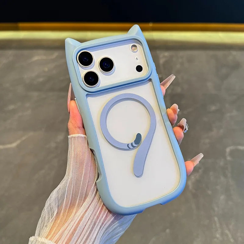 Cute Cat Ear Tail for MagSafe Case For iPhone