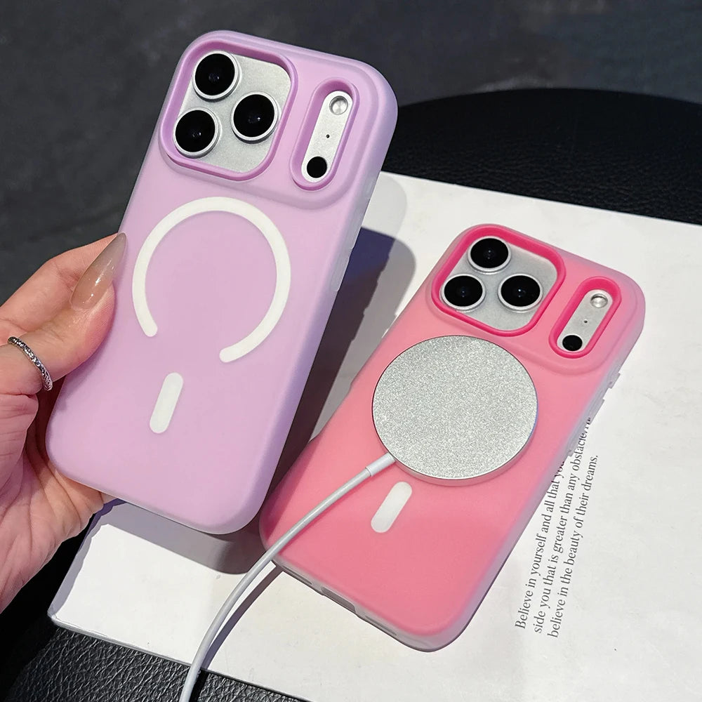 Original Candy Color 2IN1 For MagSafe Wireless Charging iPhone Case