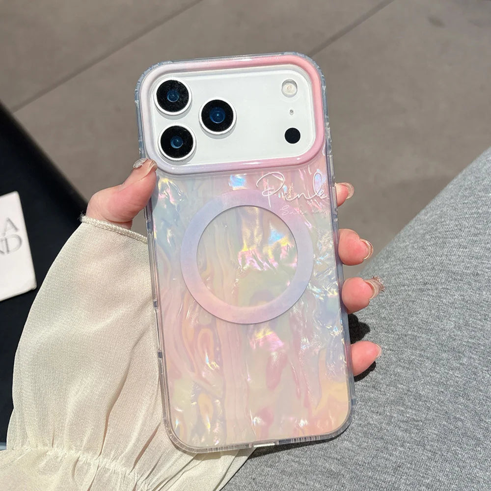 Colorful Aurora Shell Pattern Magnetic iPhone Case