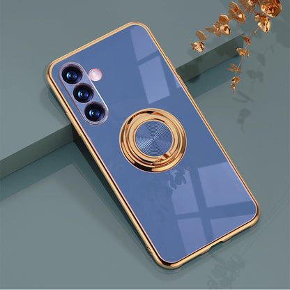 Luxury Soft Gel Galaxy Case with Plated Ring Holder