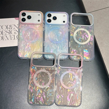 Colorful Aurora Shell Pattern Magnetic iPhone Case