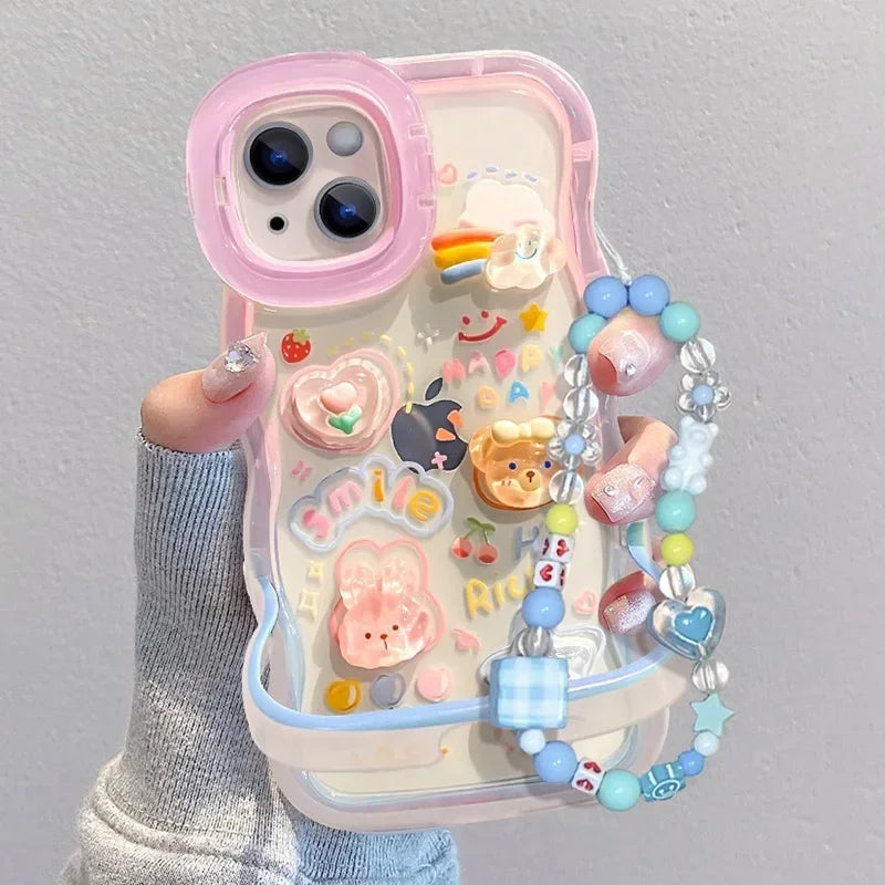 Bead Bracelet Chain Phone Holder Case For iPhone