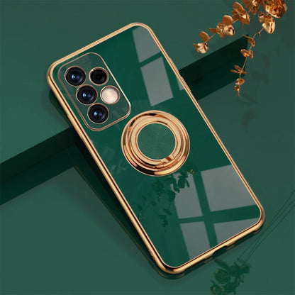 Luxury Soft Gel Galaxy Case with Plated Ring Holder