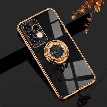 Luxury Soft Gel Galaxy Case with Plated Ring Holder