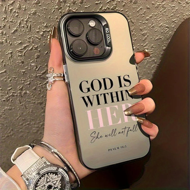 God English Pattern Electroplated iPhone Case