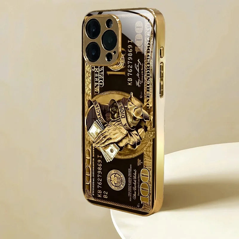 Gold Metallic Glass iPhone Case