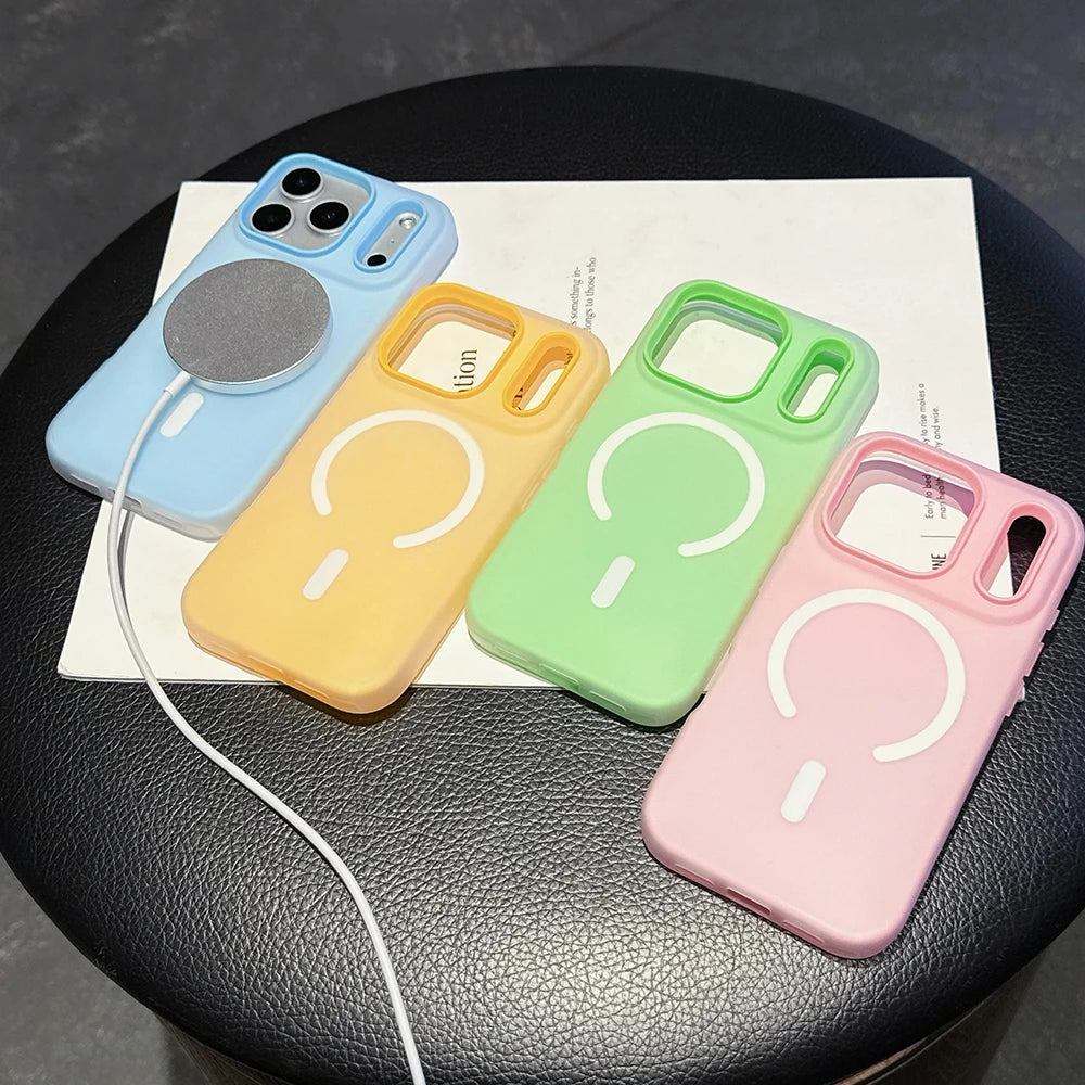 Original Candy Color 2IN1 For MagSafe Wireless Charging iPhone Case