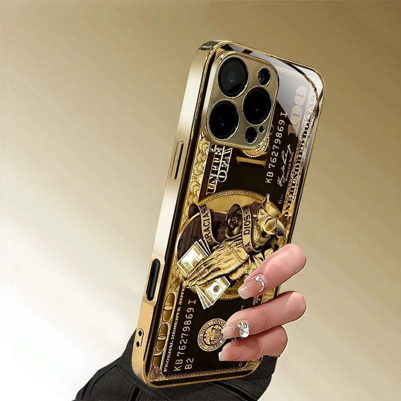 Gold Metallic Glass iPhone Case