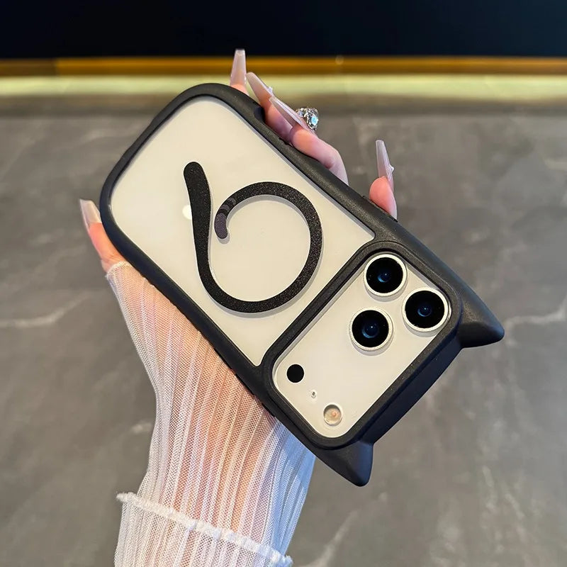 Cute Cat Ear Tail for MagSafe Case For iPhone