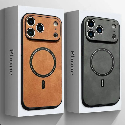 MagSafe Leather Shockproof Phone Cases For iPhone