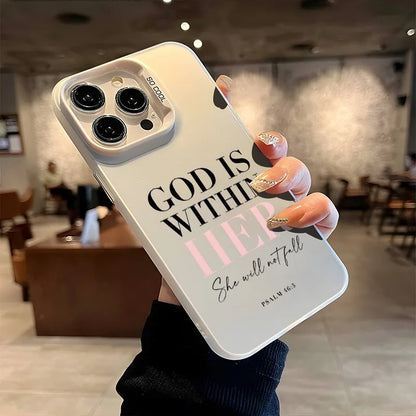 God English Pattern Electroplated iPhone Case