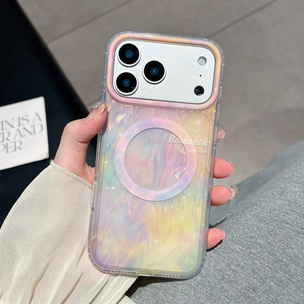 Colorful Aurora Shell Pattern Magnetic iPhone Case