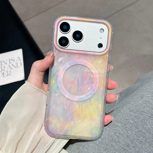 Colorful Aurora Shell Pattern Magnetic iPhone Case
