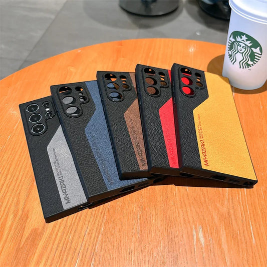 Luxury Splicing Leather Texture Phone Case for Samsung Galaxy