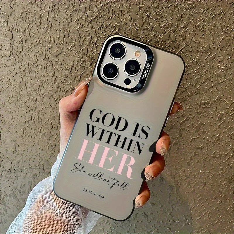 God English Pattern Electroplated iPhone Case