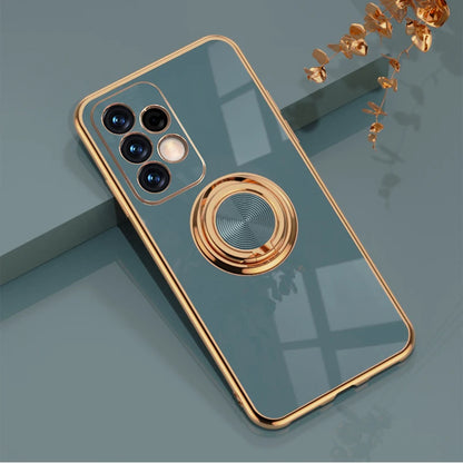 Luxury Soft Gel Galaxy Case with Plated Ring Holder