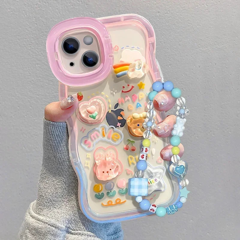 Bead Bracelet Chain Phone Holder Case For iPhone