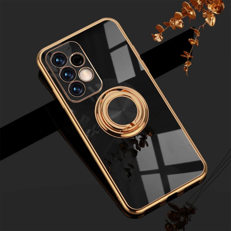 Luxury Soft Gel Galaxy Case with Plated Ring Holder