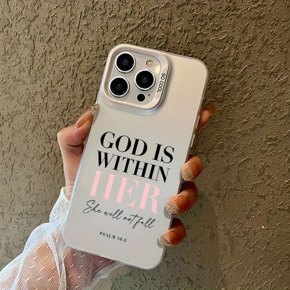 God English Pattern Electroplated iPhone Case