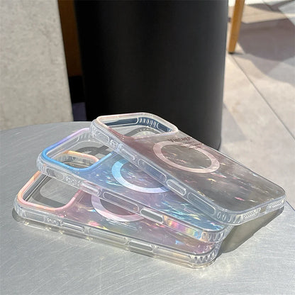 Colorful Aurora Shell Pattern Magnetic iPhone Case